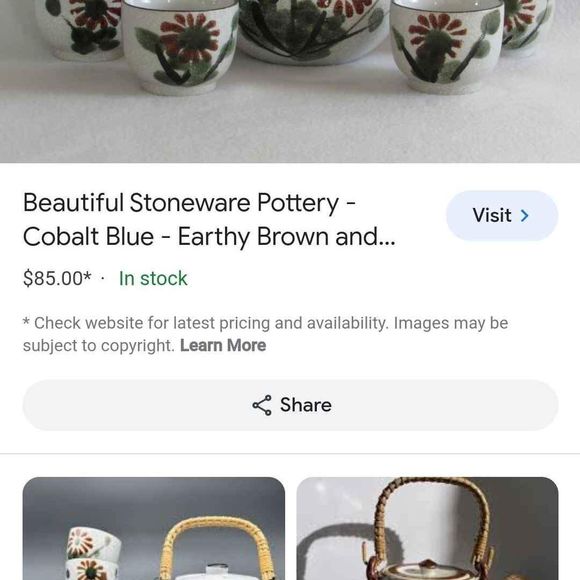 Vintage ARMBEE Stoneware Tea Set with Hand Painted Floral Design JAPAN - Picture 2 of 3